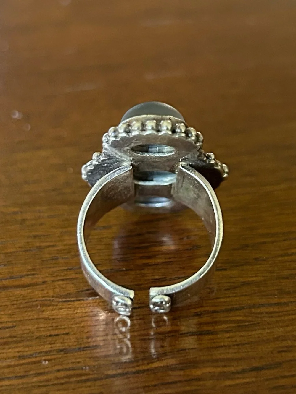 Sajen Sterling Silver & Blue Triple Stone Adjustable Ring